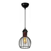 Manolia E27 metallic ceiling lamp in black color Φ15x100cm.