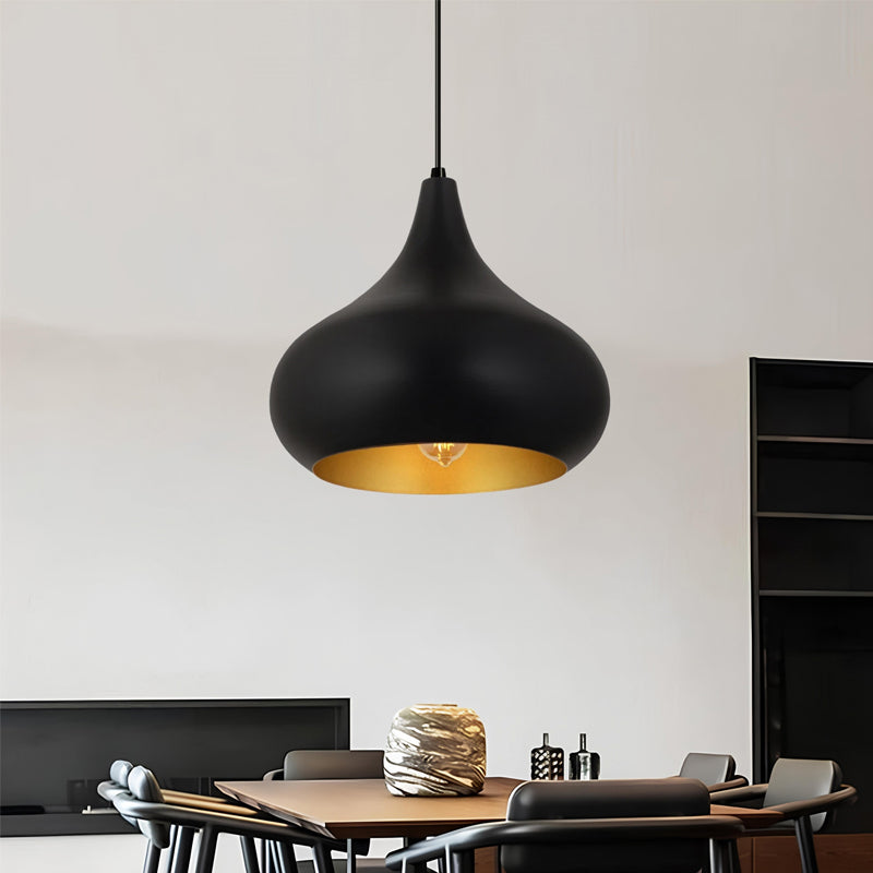 Meril E27 метална таванна лампа в черен цвят Ø33x100cm