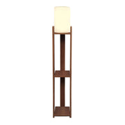 Verma I E27 MDF - Текстилна PVC подова лампа в орех - кремав цвят 18.5x18.5x142cm.