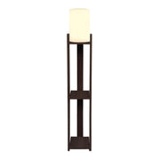 Verma I E27 MDF - Текстилна PVC подова лампа в цвят венге - кремаво 18.5x18.5x142cm.