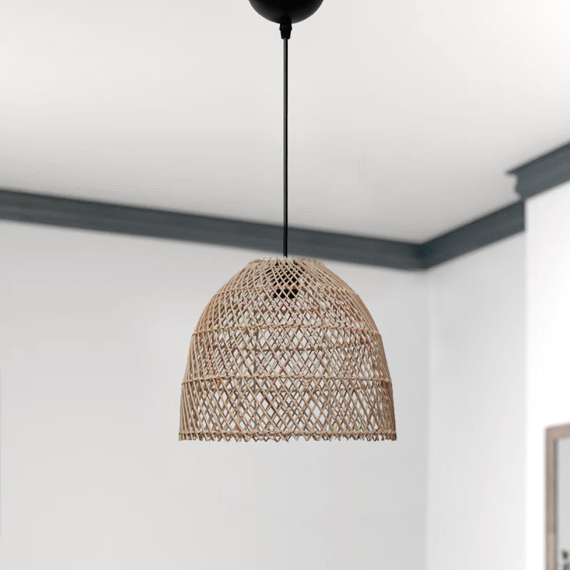 Потолен лампион Miota E27 от бамбук в естествен цвят Ø30x70cm.