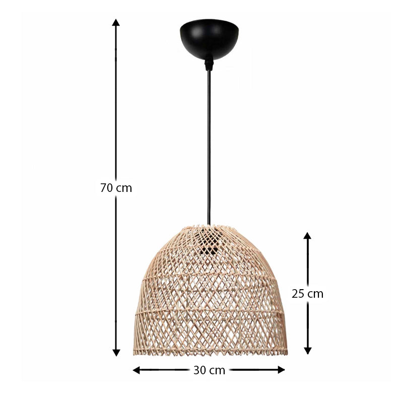 Потолен лампион Miota E27 от бамбук в естествен цвят Ø30x70cm.