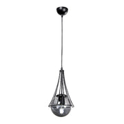 Chavi E27 метален едноосветителен плафон в черен цвят 18x18x75cm.