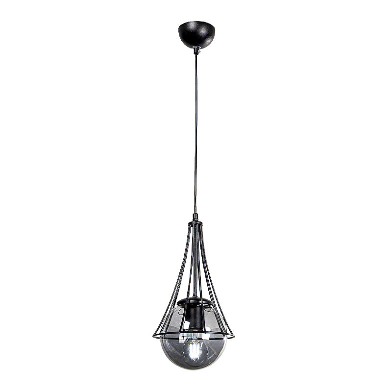 Chavi E27 метален едноосветителен плафон в черен цвят 18x18x75cm.
