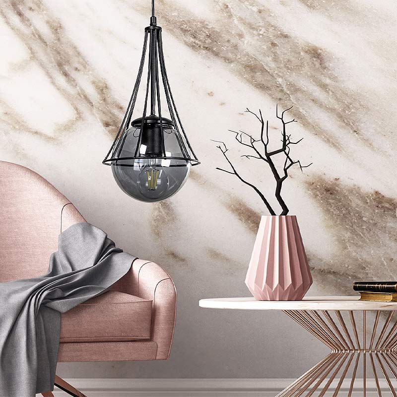 Chavi E27 метален едноосветителен плафон в черен цвят 18x18x75cm.