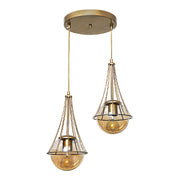 Chavi E27 метален двуосветителен плафон в златист цвят 40x40x80cm.