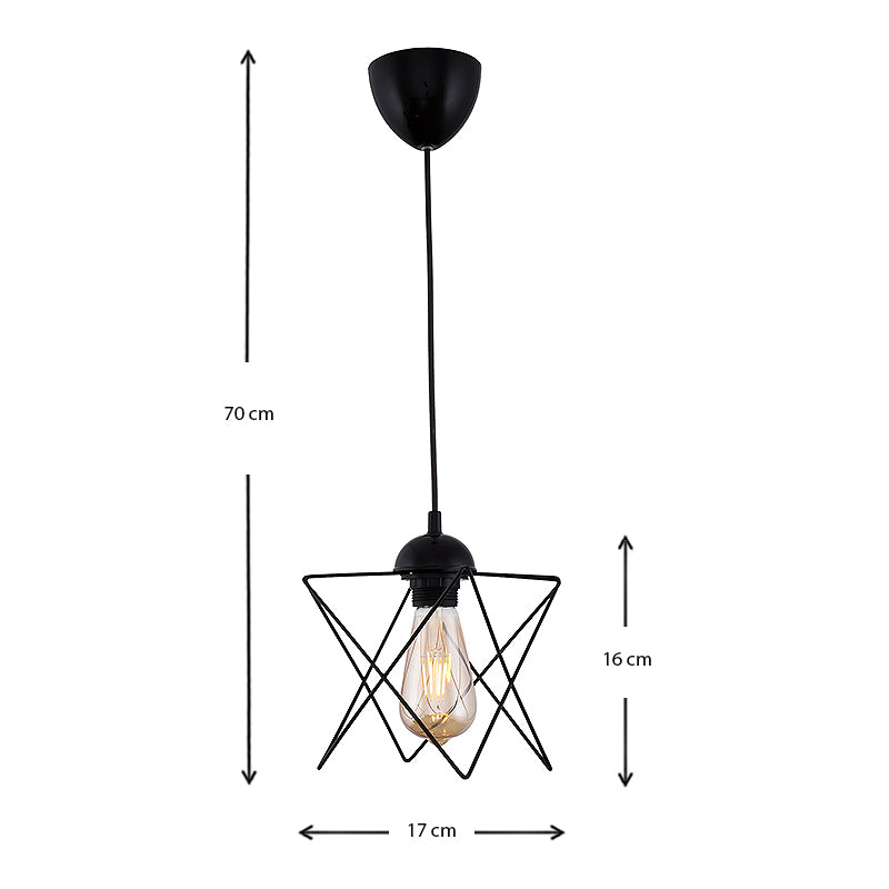 Faven E27 метален едноосветителен плафон в черен цвят 17x17x70cm.