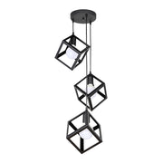 Метално трилъчно плафониера Thora E27 черен цвят 22x22x70cm.