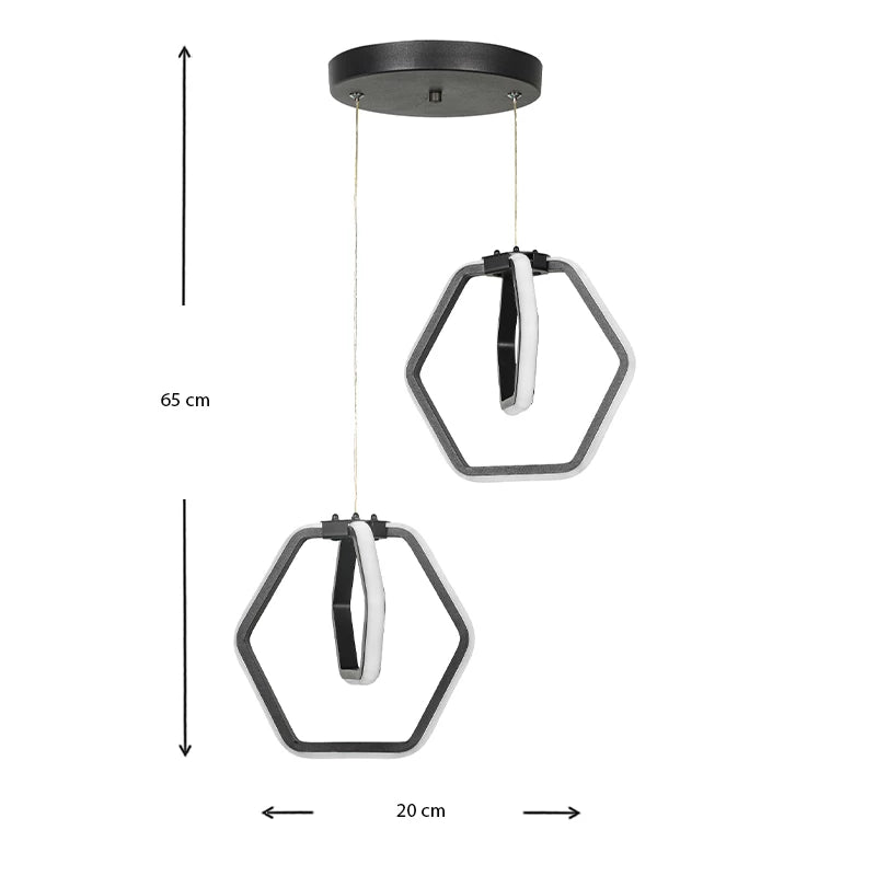 Holt метален LED таванен светильник в черен цвят 20x20x68cm
