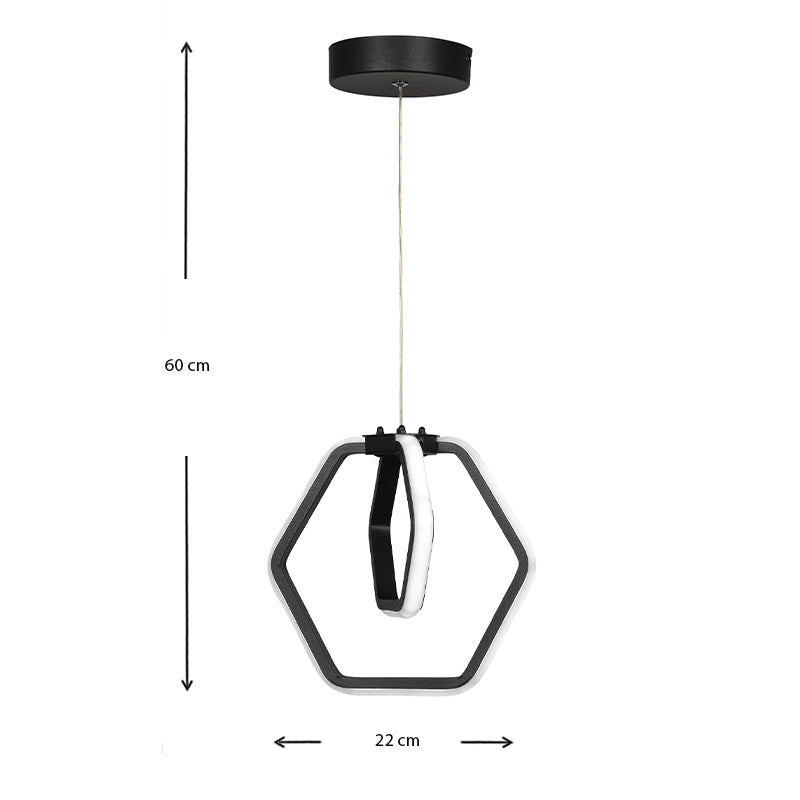 Holt метален LED таванен светильник в черен цвят 22x16x63cm