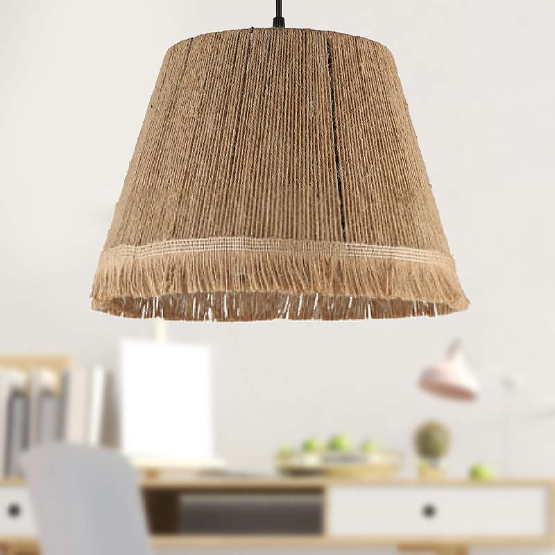 Vadi E27 плафон от въже в естествен цвят 30x30x75cm.