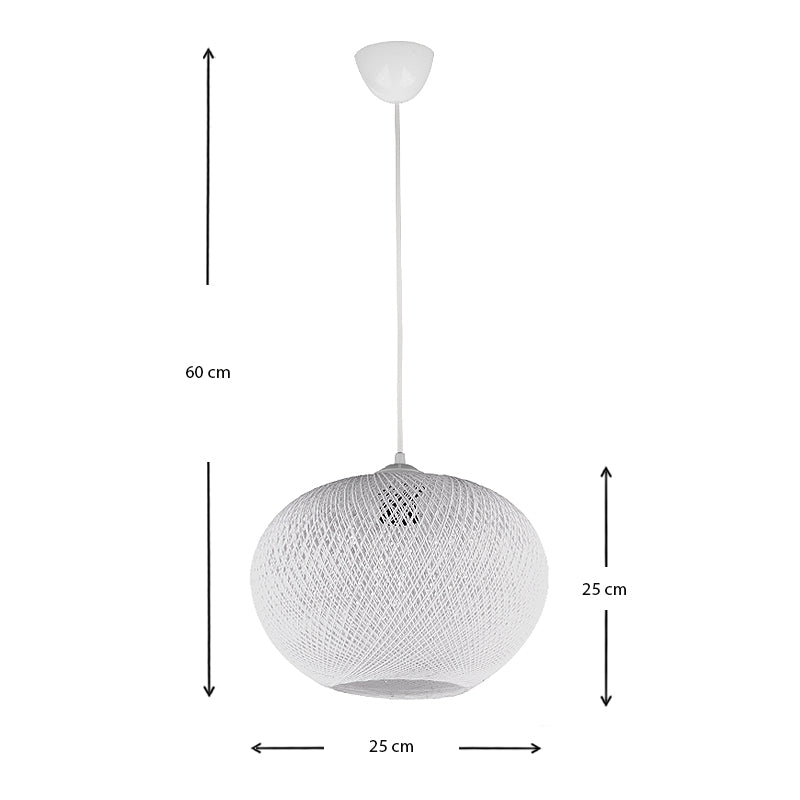 Visca E27 плафон от въже в бял цвят 25x25x60cm.