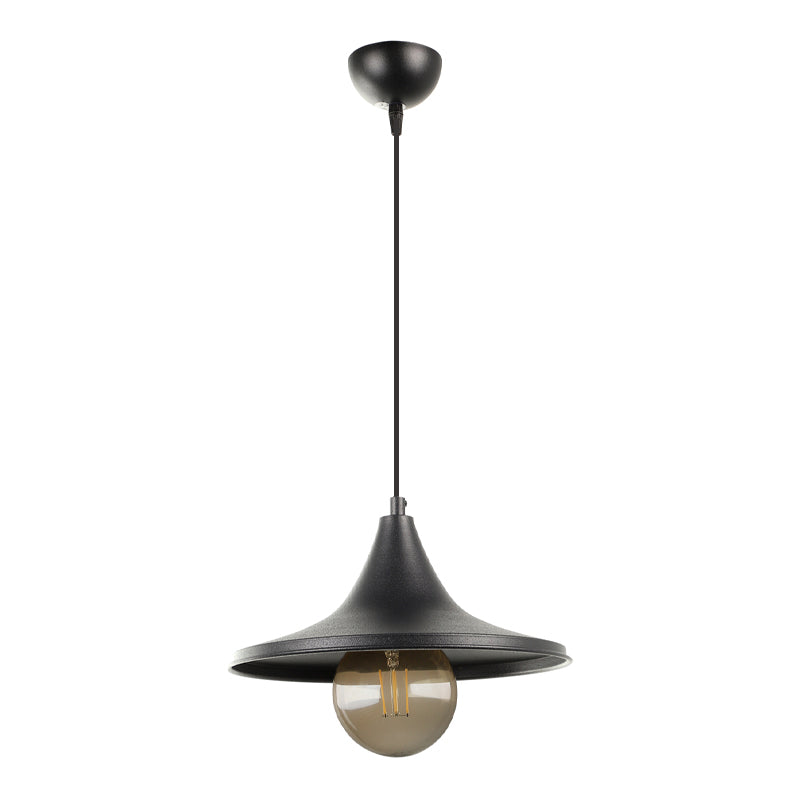 Silia E27 метален едноосветителен плафон в черен цвят 27x27x65cm.