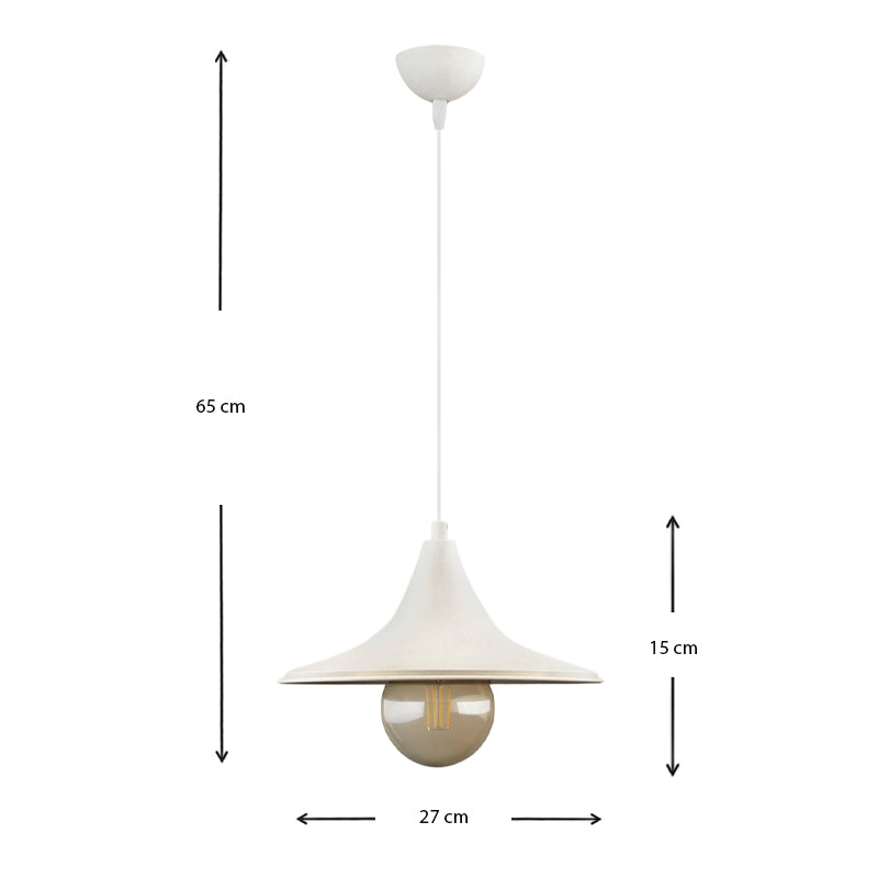 Silia E27 метален едноосветителен плафон в бял цвят 27x27x65cm.