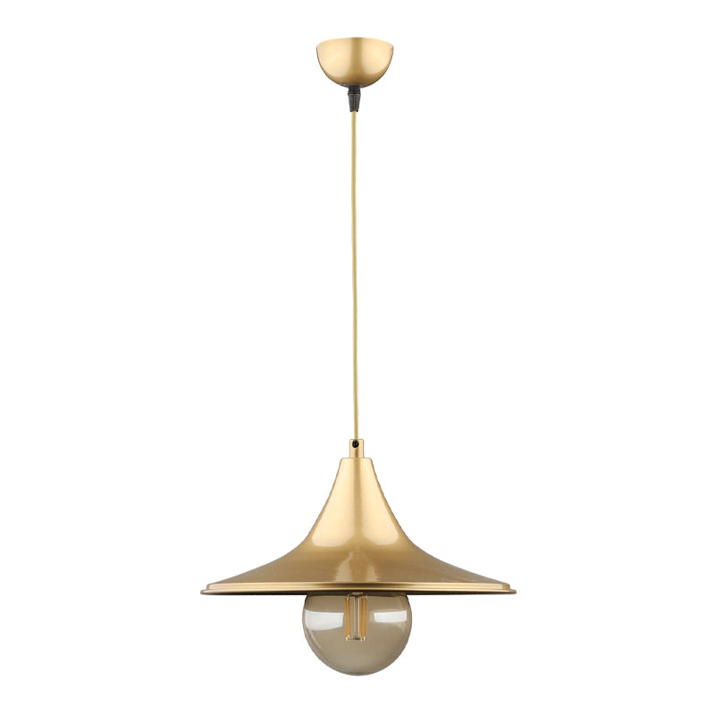 Silia E27 метален едноосветителен плафон в златист цвят 27x27x65cm.