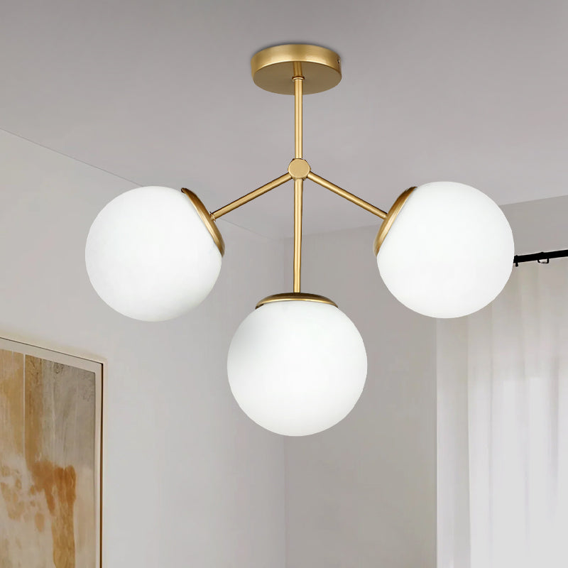 Alison метален - стъклен плафон в златист цвят Ø40x45cm.