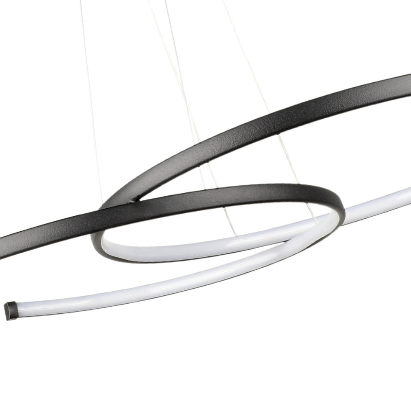 Cres метален LED таванен светильник в черен цвят 70x48x65cm
