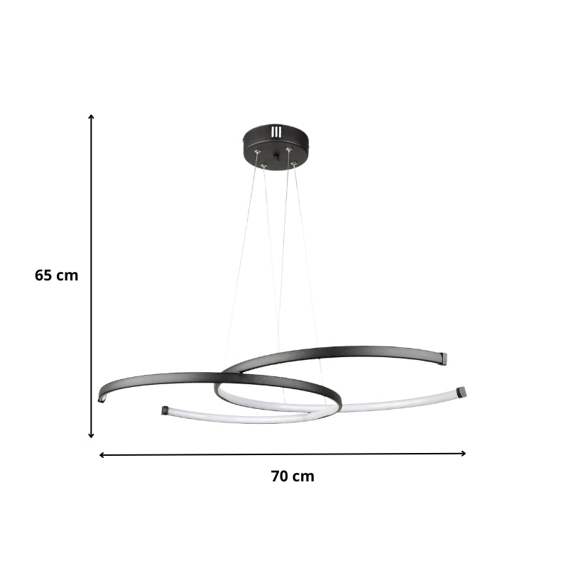 Cres метален LED таванен светильник в черен цвят 70x48x65cm