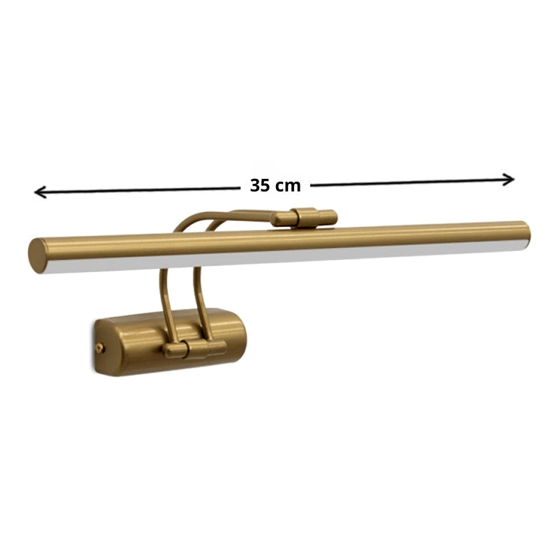 Strop LED аплик за баня, метален златист, 35cm