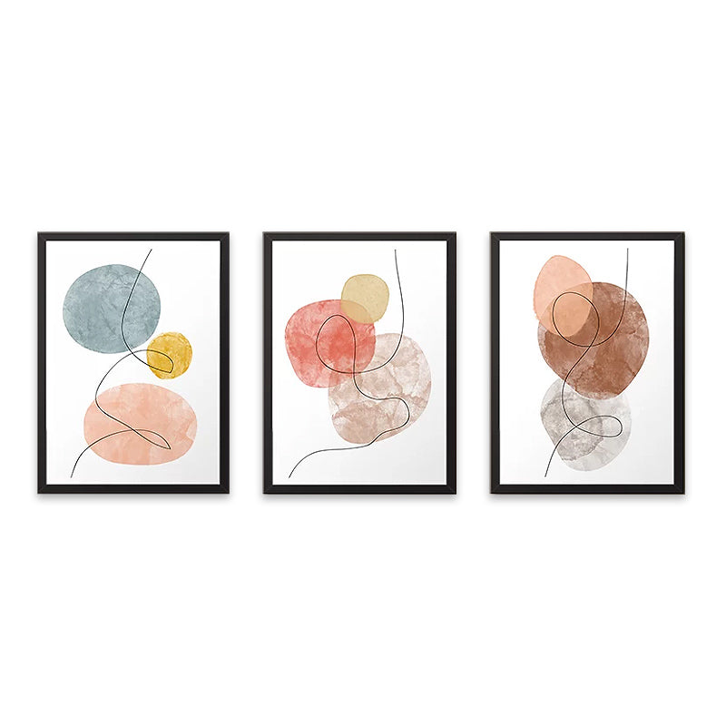 Картина "Circles" 3 части в рамка 35x45x2cm.