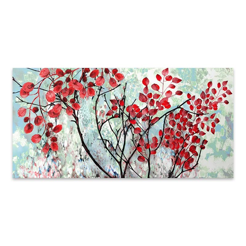 Картина "Red Leaves" върху платно дигитален печат 100x50x3cm.