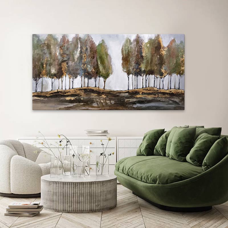 Картина "Poplars" върху платно дигитален печат 125x80x3cm.
