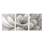 Триптих картина върху платно "Silver Flowers" дигитален печат 126x55x3cm.