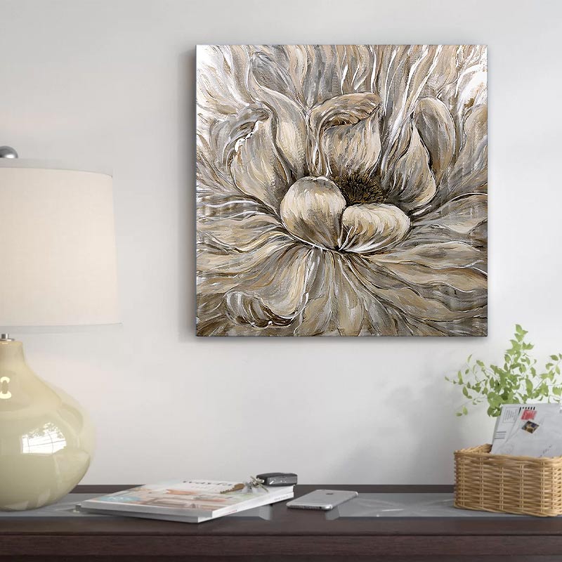 Картина върху платно "Golden Flowers" дигитален печат 50x50x3cm.