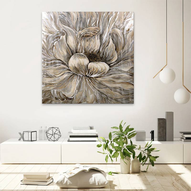 Картина върху платно "Golden Flowers" дигитален печат 100x100x3cm.
