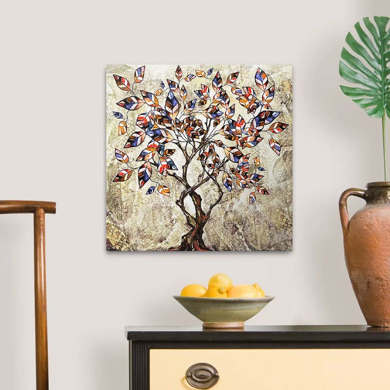 Картина "Tree And Leaves" върху платно дигитален печат 50x50x3cm.