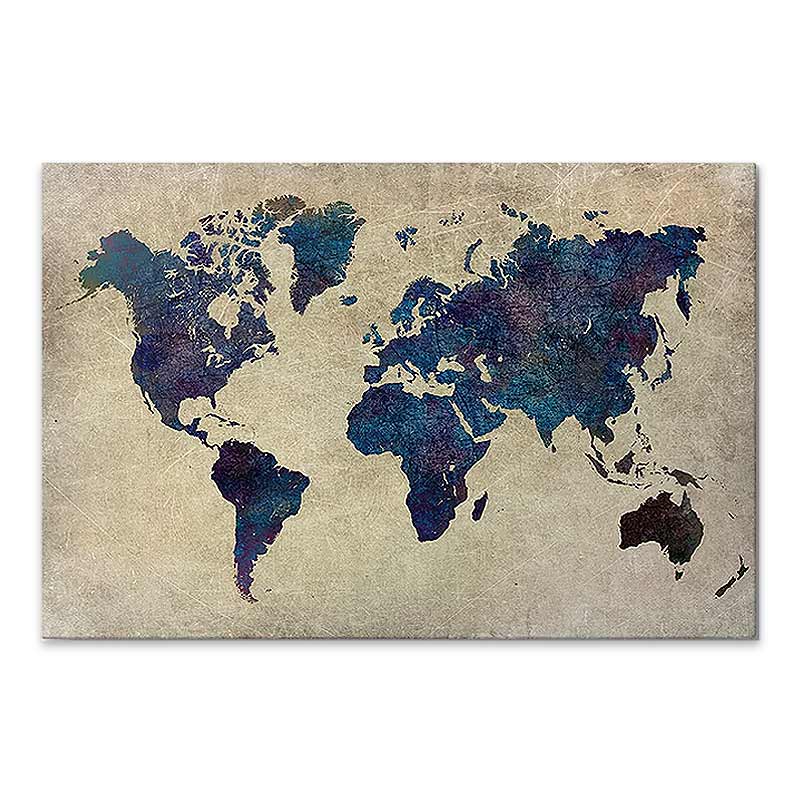 Картина "World Map" върху платно дигитален печат 75x50x3cm.