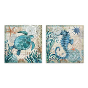 Картина "Sea Creatures" върху платно, 2 части, дигитален печат 83x40x3cm.