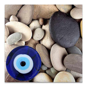 Картина върху платно "Evil Eye Beads And Stones" дигитален печат 50x50x3cm.