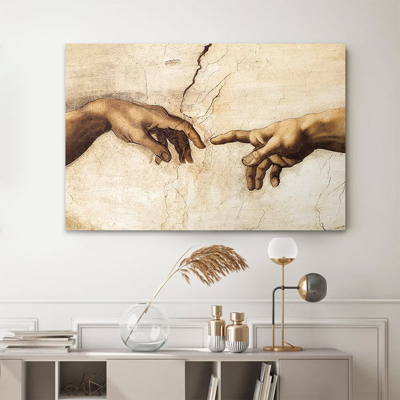 Картина върху платно "The Creation of Adam" дигитален печат 100x70x3cm.