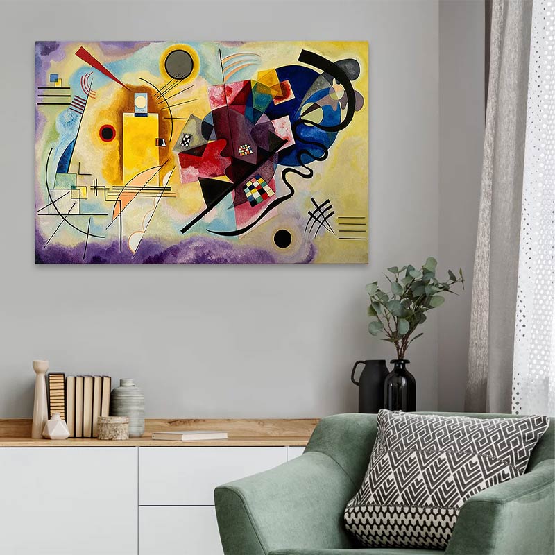 Картина върху платно "Yellow Red Blue" дигитален печат 70x50x3cm.