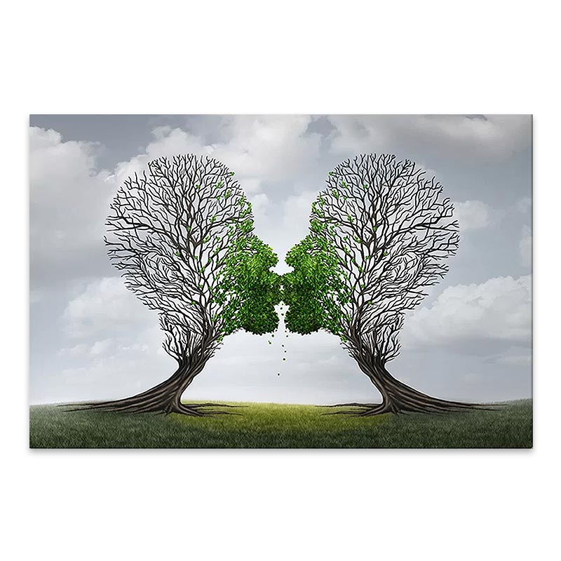 Картина "Trees Growing With Love" върху платно дигитален печат 75x50x3cm.