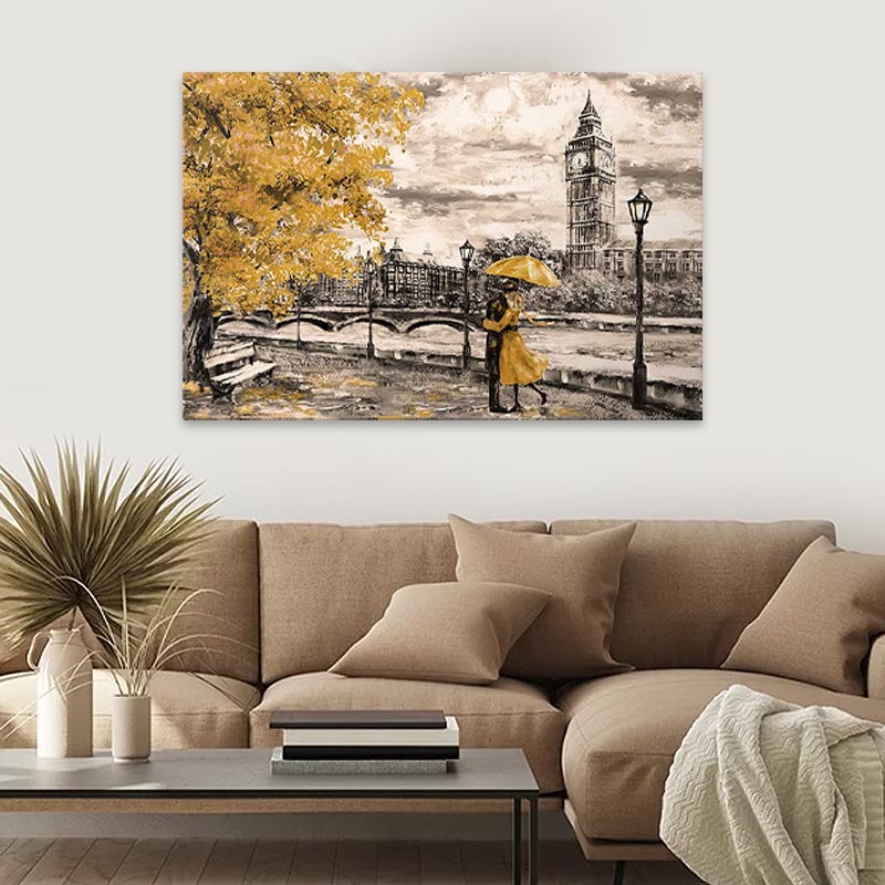 Картина върху платно "Big Ben And Yellow Leaves" дигитален печат 75x50x3cm.