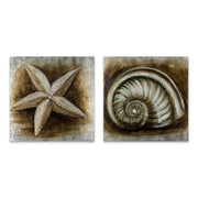 2 картини "Starfish - Shell" дигитален печат върху платно 103x50x3cm.