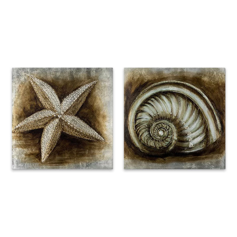 2 картини "Starfish - Shell" дигитален печат върху платно 103x50x3cm.