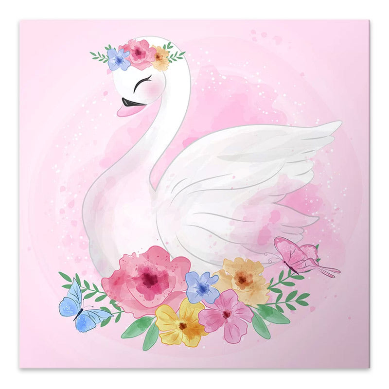Картина "Baby Swan" дигитален печат върху платно 40x40x3cm.