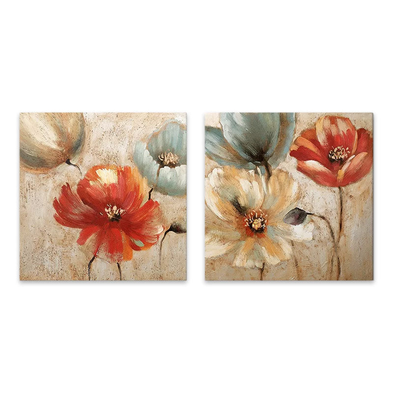 2 картини "Flowers" дигитален печат върху платно 103x50x3cm.