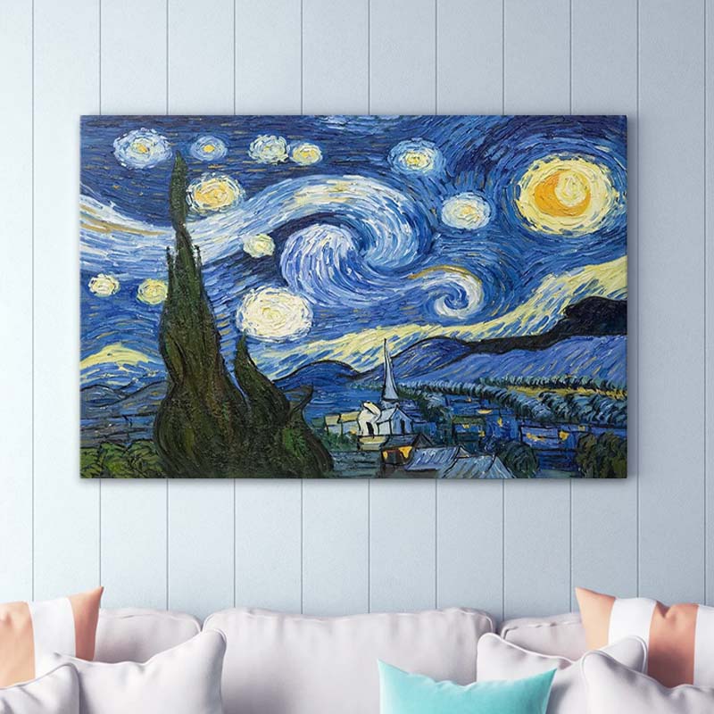 "Starry Night" картина на платно дигитален печат 100x70x3cm.