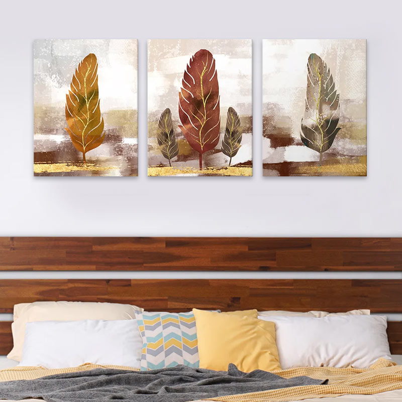 Картина на платно "Autumn Leaves" триптих дигитален печат 126x55x3cm.