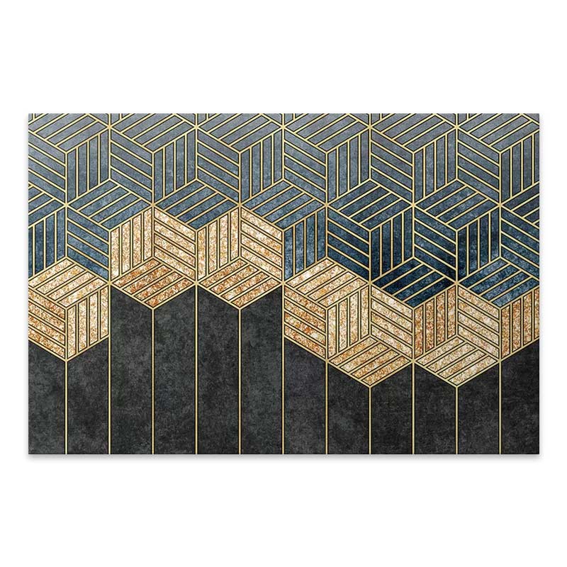 Картина на платно "Golden Cubes" дигитален печат 100x70x3cm.