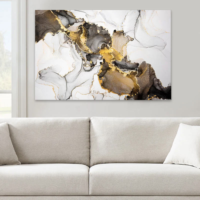Картина на платно "Abstract Golden Dream" дигитален печат 100x70x3cm.