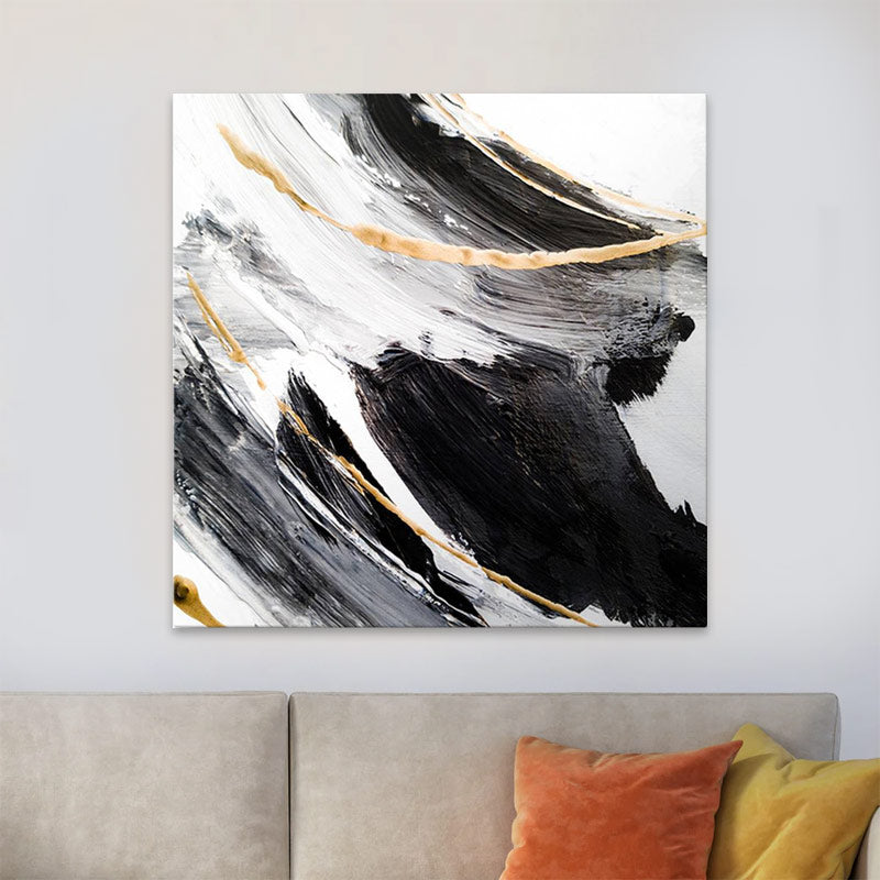Картина на платно "Golden And Silver Reflections" дигитален печат 100x100x3cm.