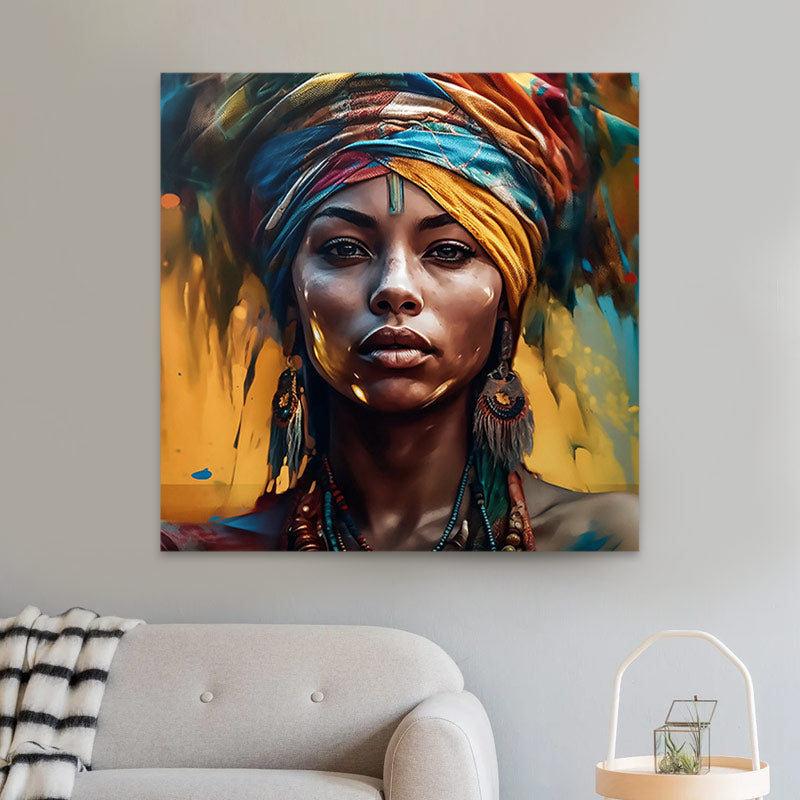 Картина на платно "Powerful Woman" дигитален печат 100x100x3cm.