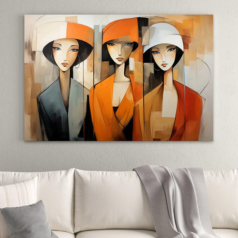 Картина на платно "Women in Orange" дигитален печат 100x70x3cm.