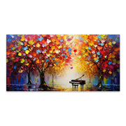 Картина на платно "Piano in Colorful Forest" дигитален печат 120x60x3cm.