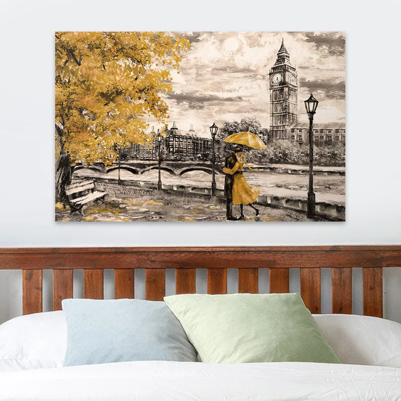 Картина на платно "Big Ben And Yellow Leaves" дигитален печат 125x80x3cm.
